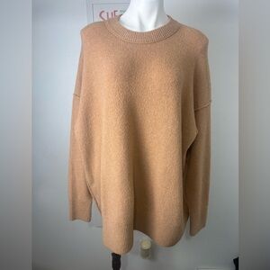 Aerie Knit Cozy Soft Brown Tan Oversized Sweater Size large new without tags